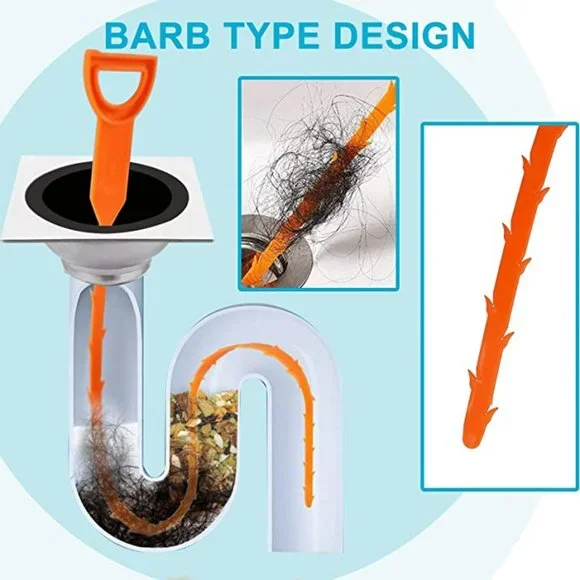 AUSSUA 25 Inch Hair Drain Cleaner Tool, 20 Inch Drain Clog Remover Tool, 5 Pack - Picture 3 of 5